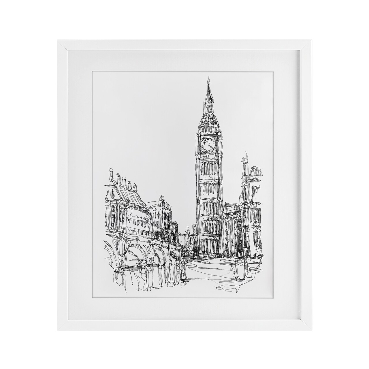 Stupell Industries Parisian Cityscape Sketch Framed Print Under Glass, design by Ethan Harper